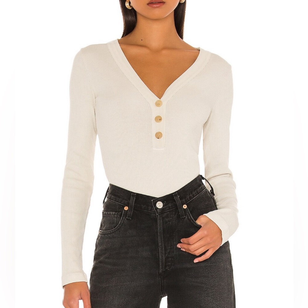 CITIZENS OF HUMANITY- Scarlett rib Henley- Birch- L